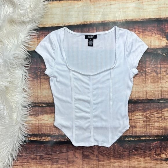 Tops - Corset Tee In White - Bustier Top